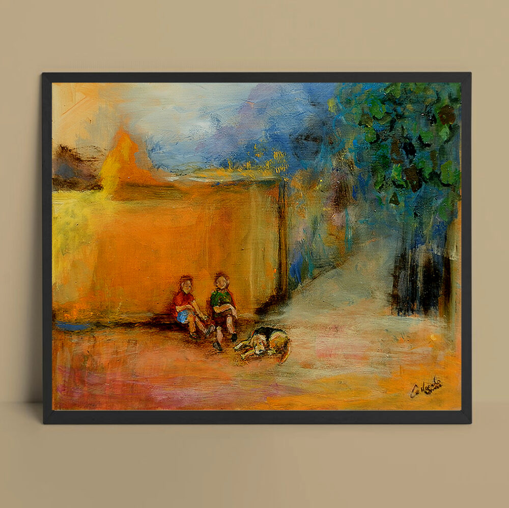 Niños en la tarde (40 x 30 cm) - Imagen 2
