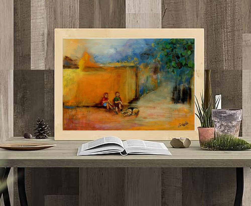 Niños en la tarde (40 x 30 cm) - Imagen 3
